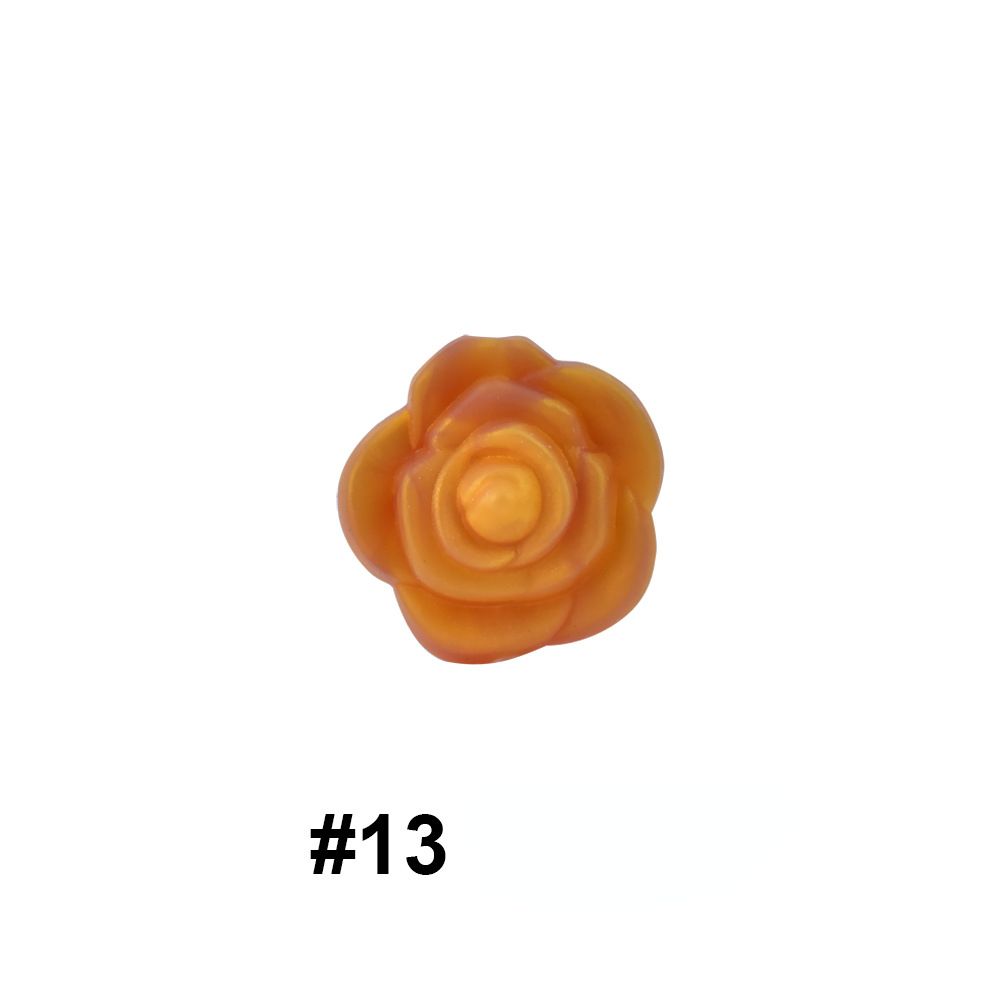 Double-Sided Flower Silicone Beads Multi Color Solid 50pcs 12