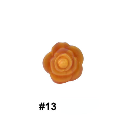 Double-Sided Flower Silicone Beads Multi Color Solid 50pcs 12