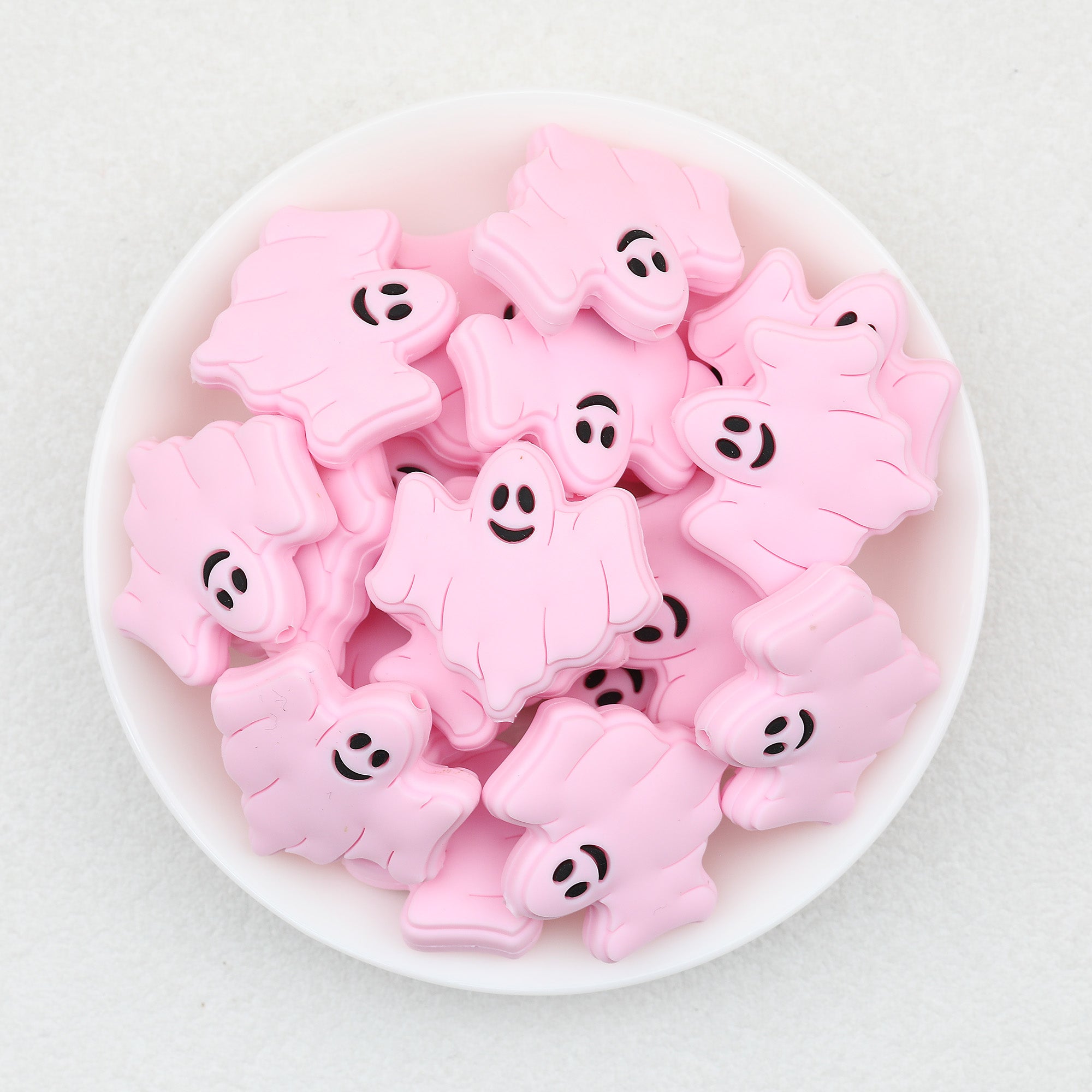 Halloween Multicolor Ghost Silicone Focal Beads 20pcs 6