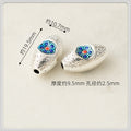 Oval Sunflower Metal Beads Cloisonne Enamel Alloy 10pcs 3