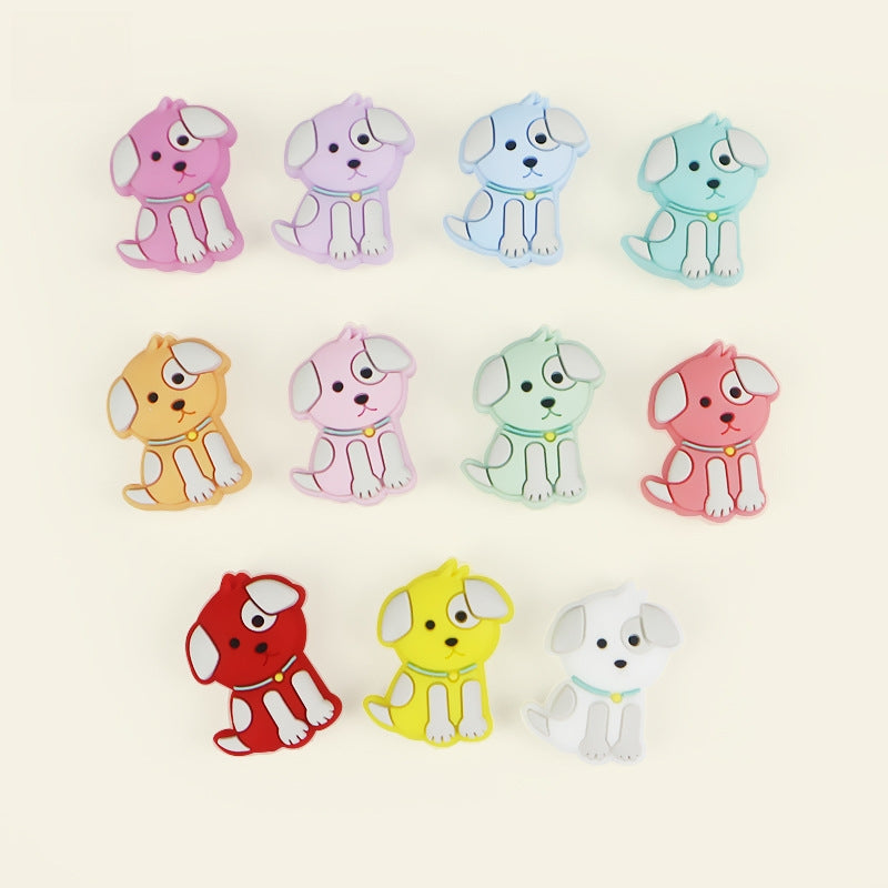 Silicone Focal Beads Puppy Sitting Pose 20pcs
