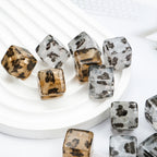 Transparent Square Acrylic Beads 16mm Ink Leopard Print 10pcs 3
