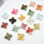 Vintage Clover Acrylic Beads 17mm Transparent Imitation Agate 100pcs 2