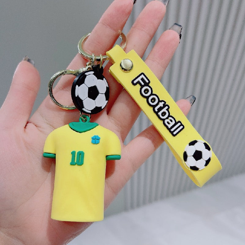 PVC Soccer Jersey Keychain Football Player Number Charm 2
