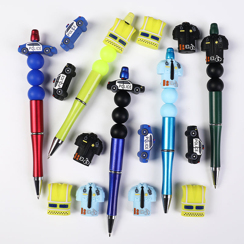 Silicone 3D Police Theme Focal Beads 20 pcs 7