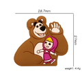 Silicone Focal Beads Brown Bear Little Red Riding Hood Waving Pose 20pcs
