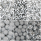 15mm Black and White Printed Round Silicone Beads 50pcs