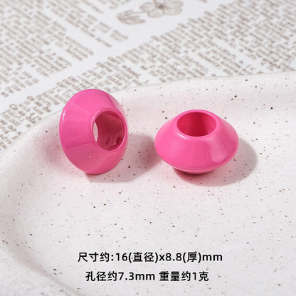 Colorful 16mm Large Hole Round Acrylic Spacer Beads 40pcs 15