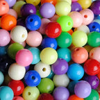 Solid Color Round Acrylic Beads 8mm 100g 2