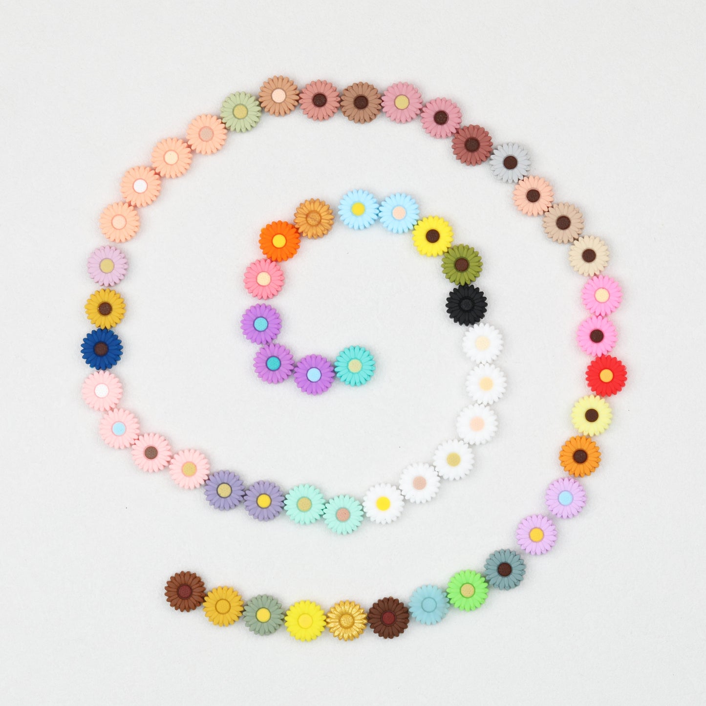 20pcs 20mm Daisy Sunflower Silicone Focal Beads 4