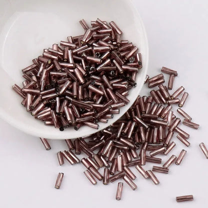 Plating Metallic Color Twisted Bugle Glass Beads 6mm 2500pcs 20