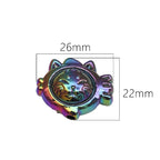 Painted Cat Fish Acrylic Beads 26x22mm Glossy Iridescent 8pcs 2