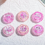 20mm Round Dopamine Color Cookie Style Acrylic Beads 20pcs
