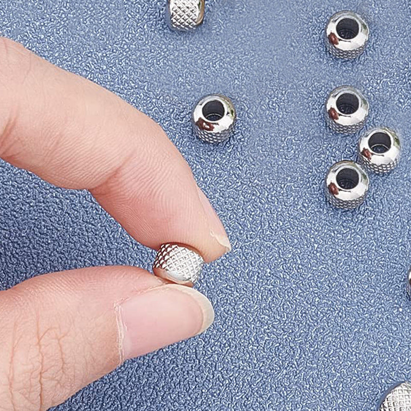Stainless Steel Patterned Metal Beads 6mm Reticulate Twill Stripes 100pcs 2