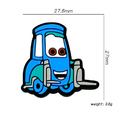 Silicone Focal Beads Friendly Forklift Blue Car Design 20pcs
