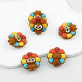 Thanksgiving Turkey 3D Silicone Beads with Colorful Feathers 20pcs - Turkey