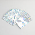 Zip Lock Bags 10.5x15cm Holographic PE Plastic Clear Window 50pcs - Rainbow color