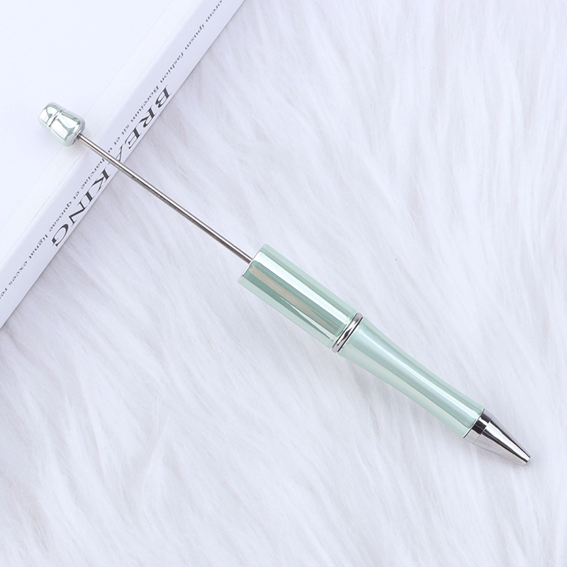 Beadable Plastic Pens Wholesale, UV Electroplated Metallic Gradient Colorful Ballpoint, 11.5mm x 145mm