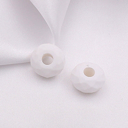 Acrylic Faceted Spacer Beads 14mm Rubberized Finish 40pcs - white