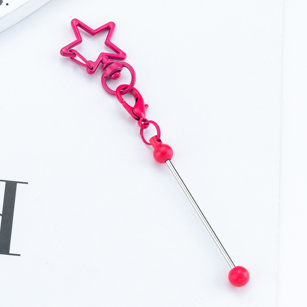 Beadable Metal Keychains Star-shaped