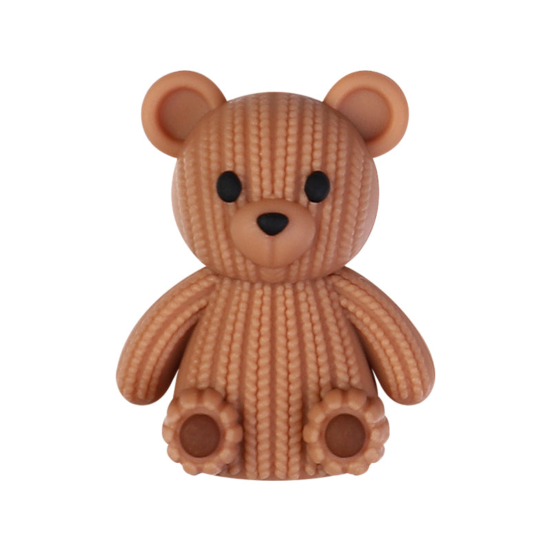 3D Cute Sweater Bear Silicone Focal Beads 20pcs 15