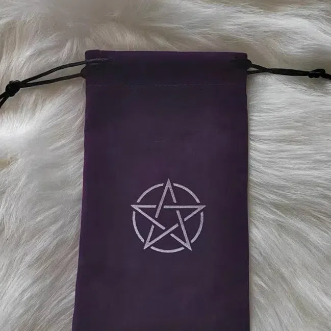 Tarot Card Velvet Drawstring Bags Celestial Esoteric Design 5pcs 18x11.5cm 17