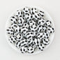15mm Black and White Printed Round Silicone Beads 50pcs - Pattern 2