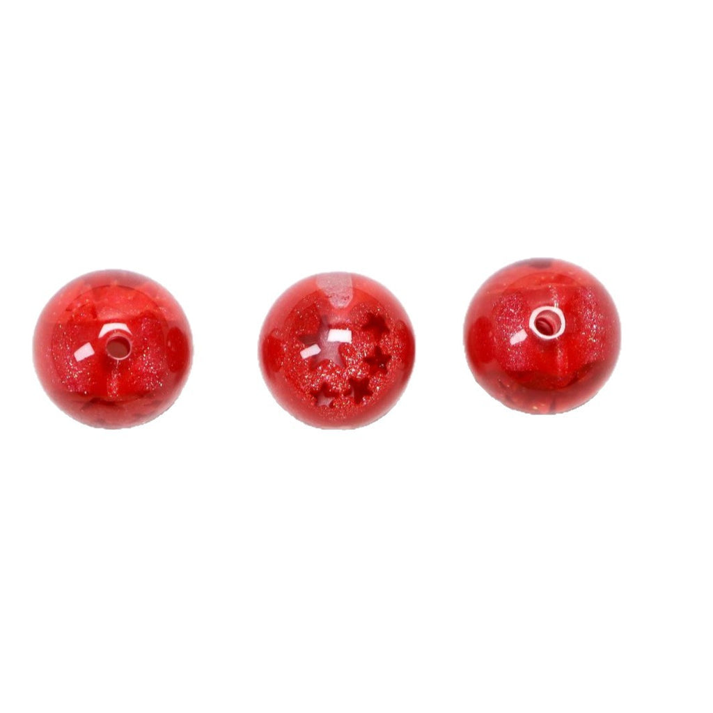 Sparkling Star Resin Round Beads 16mm 50pcs 5