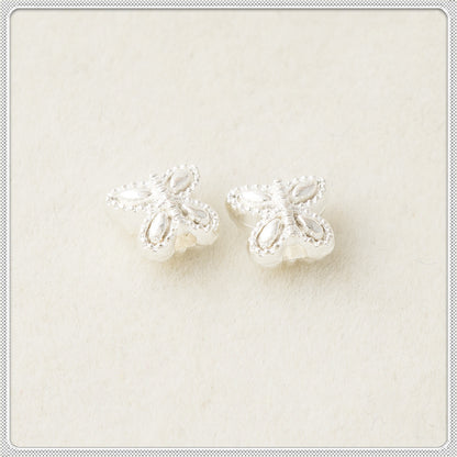 Butterfly Metal Beads 6.3x5.4mm Vintage Chubby Antique Silver 100pcs 3