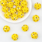 Yellow Bee Floral Cluster Polymer Clay Bubblegum Beads 20mm 10pcs