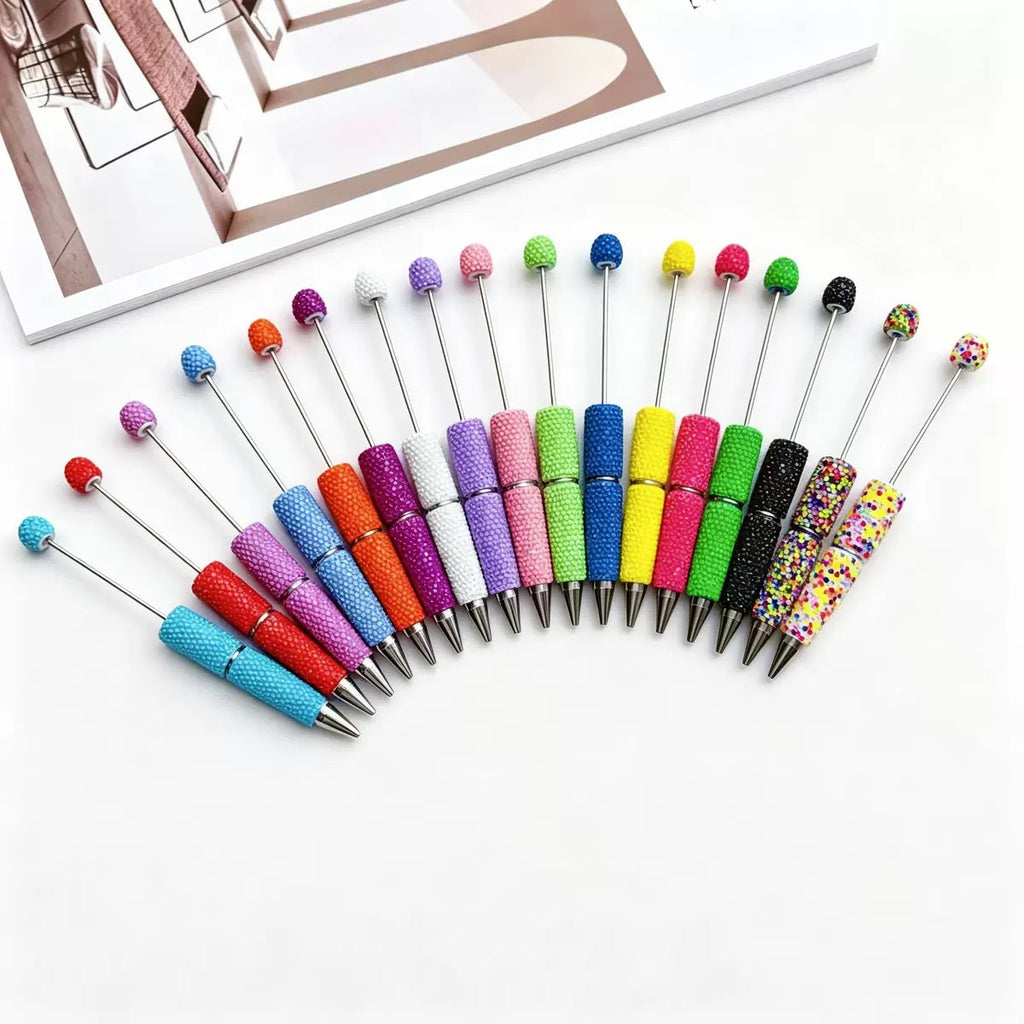 Beadable Pen Wholesale, Colorful Full Rhinestone Design Glass Decoration