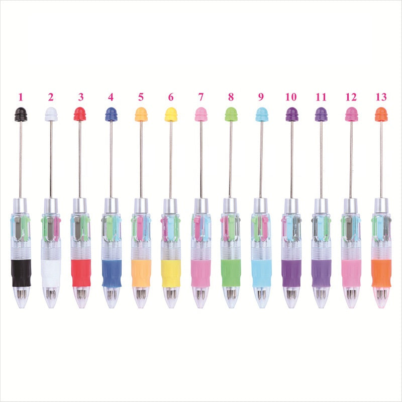 Beadable Pen Four-Color Transparent Barrel Bullet Tip 0.7