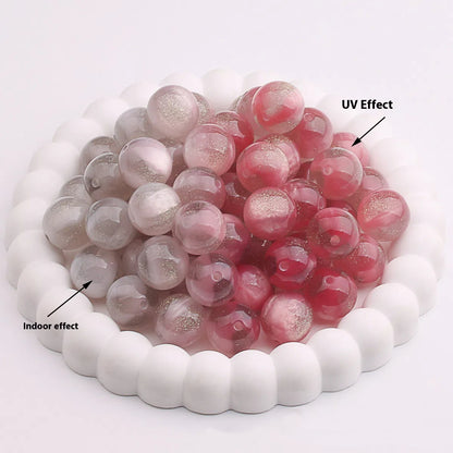 Color Changing Glitter Resin Beads 10/16mm Sparkle Mixed 10pcs 14