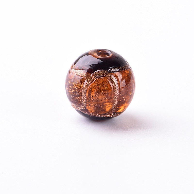Antique Fragrant Gray Glass Beads 8mm Rich Hues Gold Swirls 50pcs 3