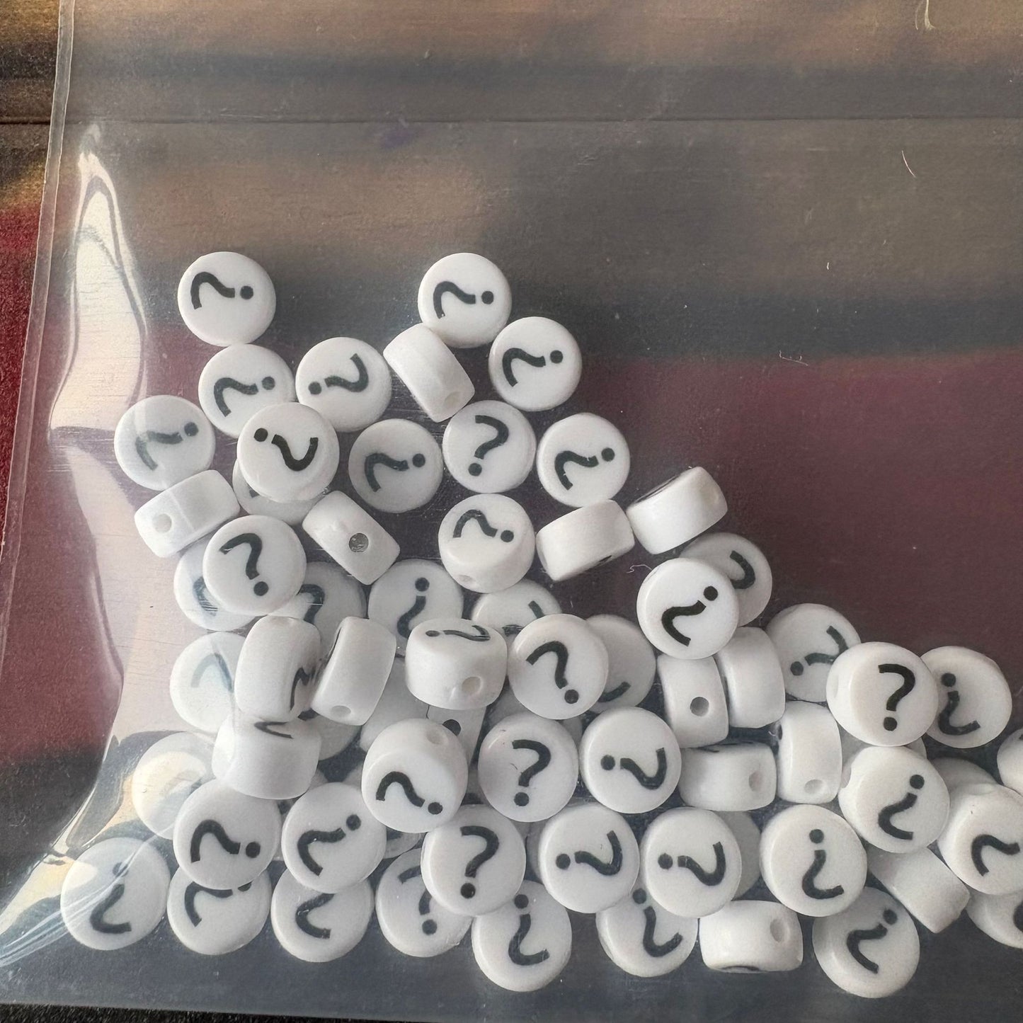 Special Character Flat Acrylic Beads 7mm 10pcs per Pack 7