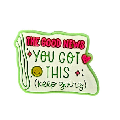 Silicone Focal Beads Keep Going Motivational Text Card Shape 20pcs 3