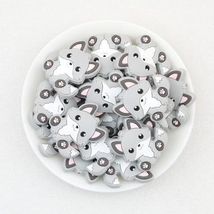 Cute Sitting Fox Silicone Focal Beads 20pcs 7