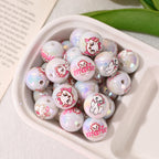 16mm Printed Double Sided Cat Pattern Acrylic Round Beads 20pcs 3