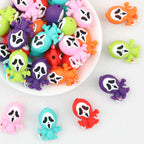 3D Halloween Colored Grimace Silicone Focal Beads 20Pcs 
