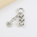 Alloy Silver Heart Keychain with Dangling Tag 6
