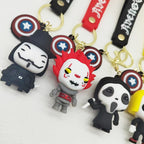 PVC Halloween Keychain Soft Rubber Spooky Clown Ghoul Figures 2