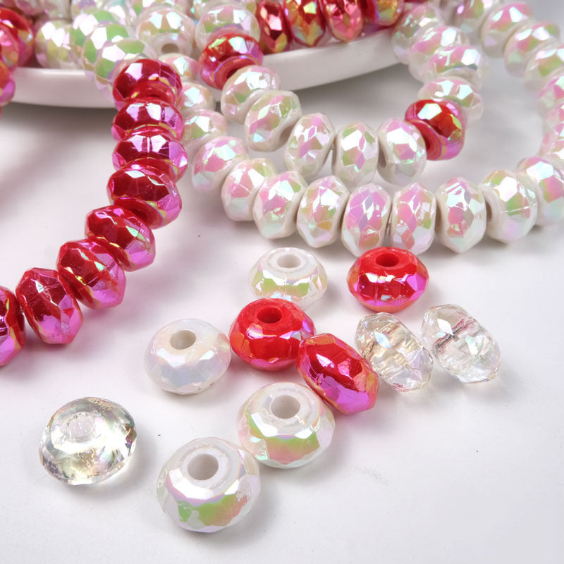 Acrylic UFO Spacer Beads 14mm Glossy Faceted Plating 100pcs 2