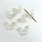 Transparent Butterfly Acrylic Beads 22x33mm Vertical Hole 1pc 2