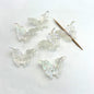 Transparent Butterfly Acrylic Beads 22x33mm Vertical Hole 1pc 2
