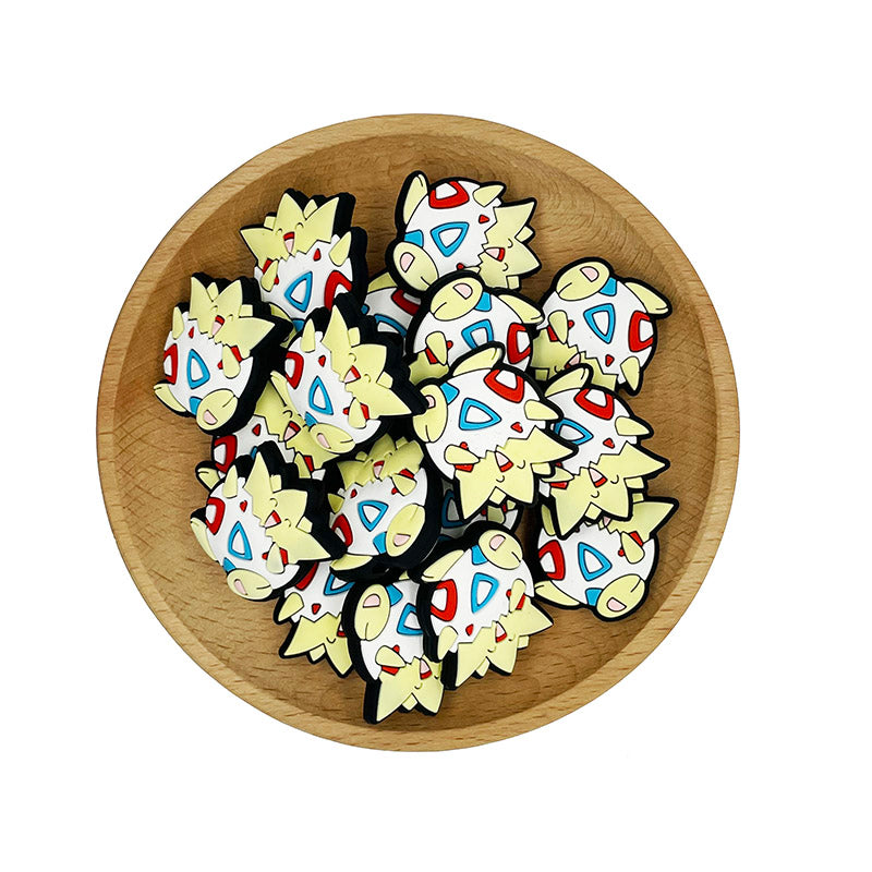 Silicone Focal Beads Pokemon Togepi Smiling Face 20pcs 2