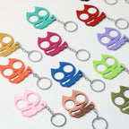 Cat Shaped Self Defense Keychain Survival Finger Clasp Compact