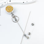 Beadable Badge Bar Reels With Glitter