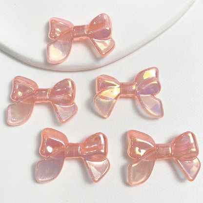 Glow Bowknot Acrylic Beads 24x32mm Iridescent Light In The Dark 10pcs 13