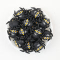 3D Black Spider Silicone Focal Beads Wholesale, Halloween Yellow-Eyed Design