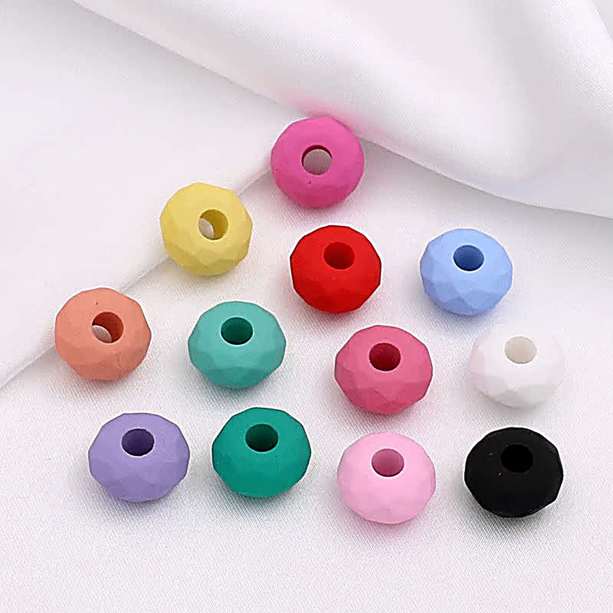 Acrylic Faceted Spacer Beads 14mm Rubberized Finish 40pcs
